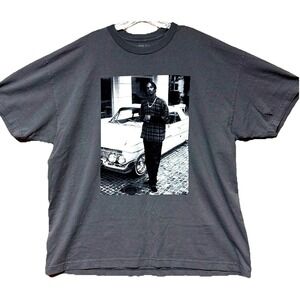 Death Row Records Snoop Dogg Graphic T-Shirt Grey Rap Tee Mens L Rap Tee Band